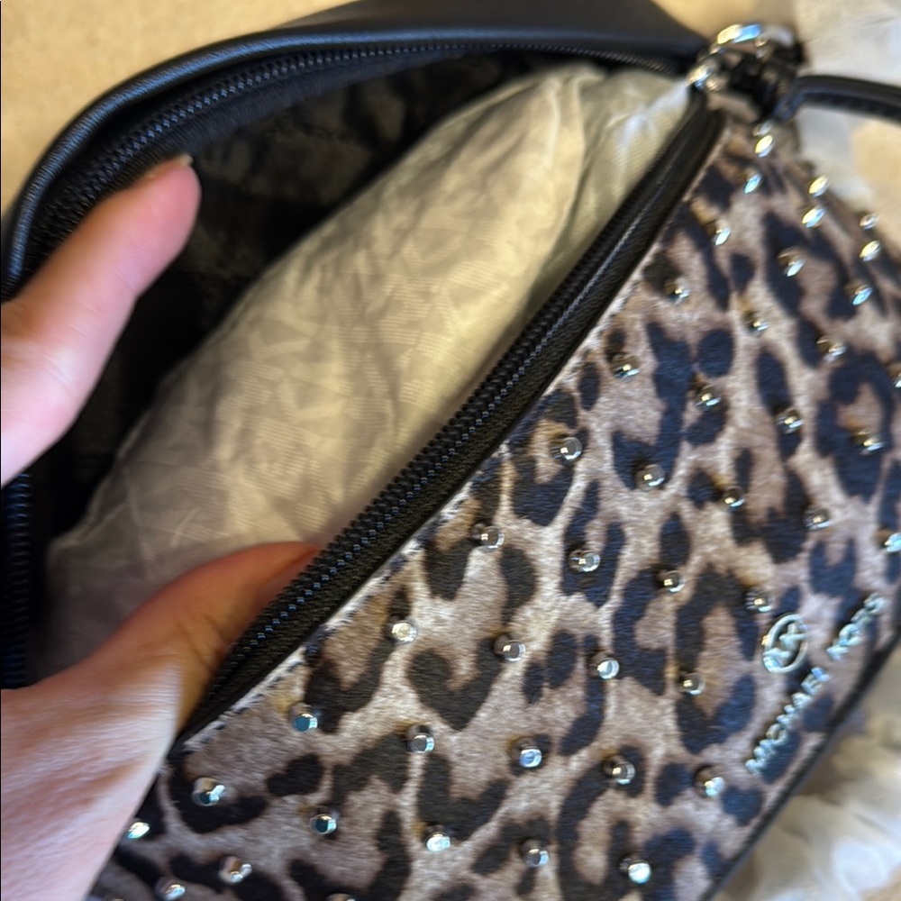Michael Kors Black and Gray Animal Print Crossbody Bag - Picture 4 of 5